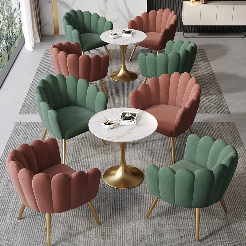 

Light Luxury Modern Reception Small Round Table Leisure Negotiation One Table Four Chairs Beauty Salon Reception Negotiation