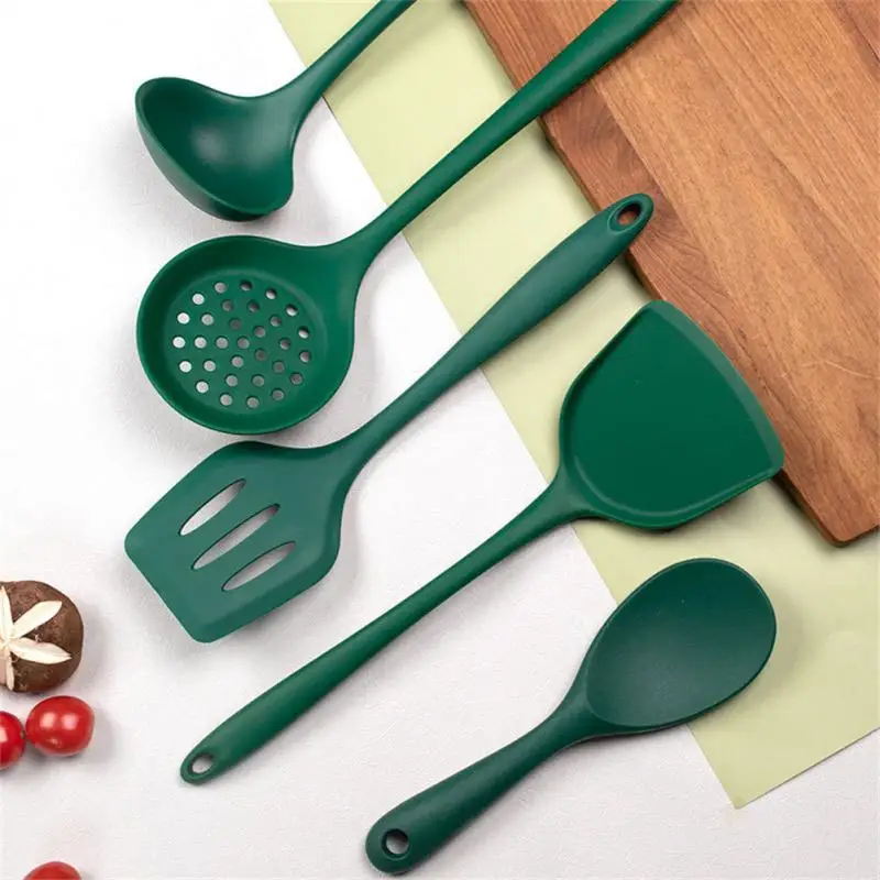 

Silicone Silicone Spatula Kitchen Spatula Soup Spoon Colander Heat Resistant Green Newest Cooking Utensil Set Non-stick 2023