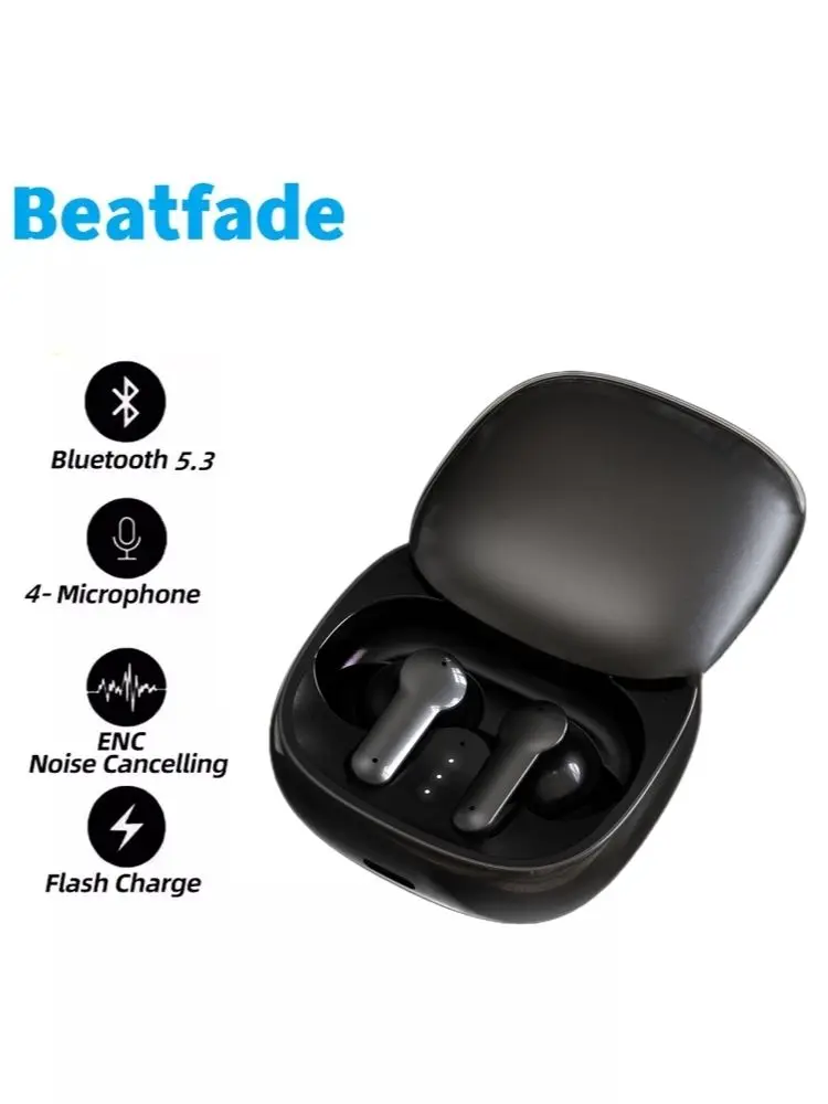 Bluetooth-наушники V5.3 беспроводные TWS-наушники с сенсорным управлением 4 микрофона -