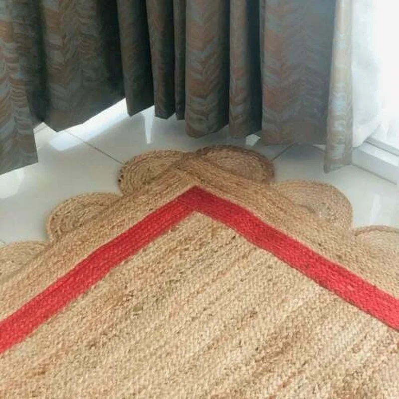 

Джутовый коврик, натуральный Φ 2,6x6 футов, двусторонние современные декоративные ковры в деревенском стиле для гостиной