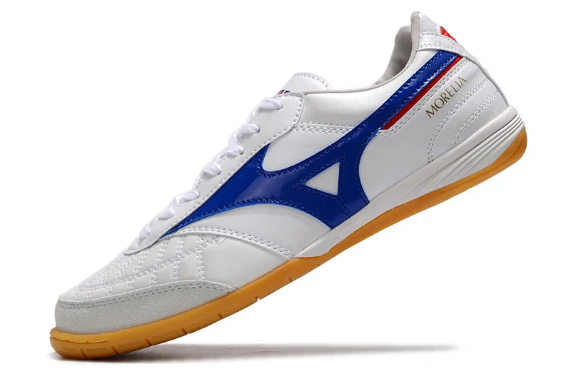 Authentic Mizuno Creation MORELIA IC M8 Men's Sports Shoes Mizuno Outdoor Sneakers White/Blue Color Size Eur 40-45