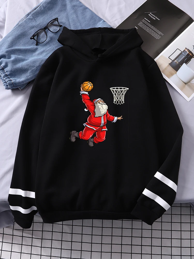 

Толстовка Женская для баскетбола, спортивный свитшот в стиле Санта-Клауса, хлопковая кофта, Рождественский мяч, Повседневный пуловер оверс...