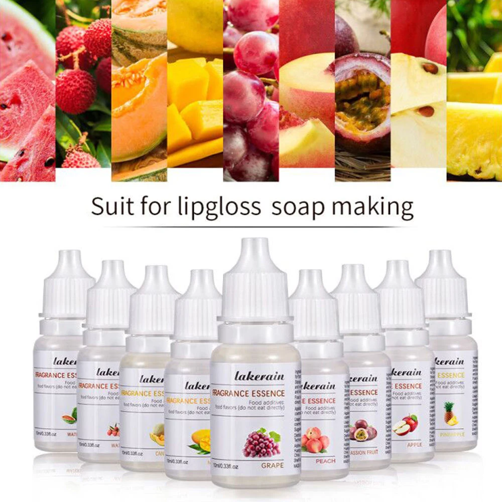 12pcs Fruit Fragrance Essential Oil Gift Set Strawberry Mango Watermelon Flavoring Oil for Soap Making Lip Gloss Flavoring Oil images - 6