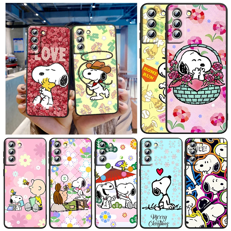 

Naughty Snoopy Print For Samsung Galaxy S22 S21 S20 FE Ultra Pro Lite S10 5G S10E S9 S8 Plus Black Soft Capa Phone Case