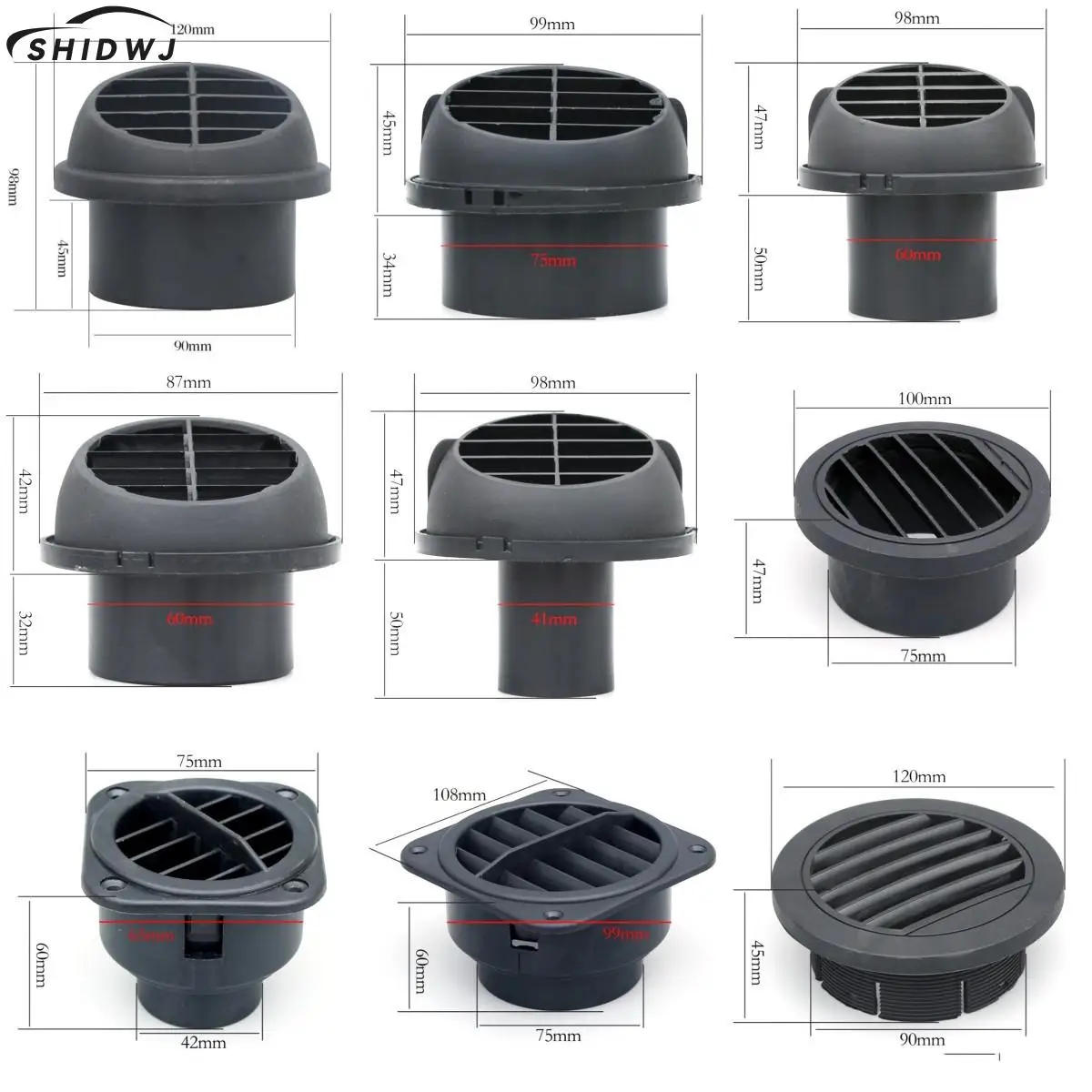 

Air Vent Ducting T L Y Piece Elbow Pipe Outlet Exhaust Connector joiner For Webasto Eberspaecher Parking Heater Accessory
