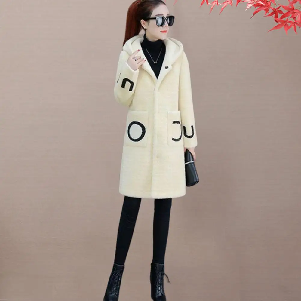 

Классическое плюшевое пальто, облегающий кардиган, пальто с надписью, Женское зимнее утепленное двухстороннее флисовое пальто с защитой от ветра