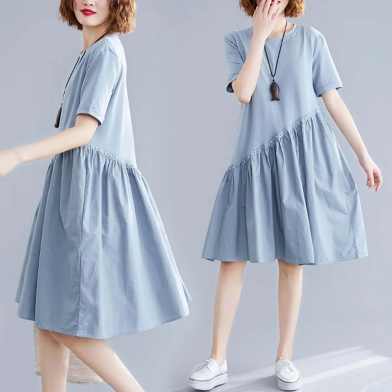 Летние платья для женщин модель 2023 года патч-юбка трапециевидный силуэт женская