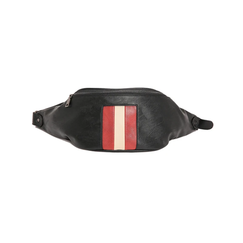 Leather Mini Sling Bags Boys Black Outdoor Sports Chest Crossbody Purse Small Motorcycle Waist Belt Purses Phone Bag for Men