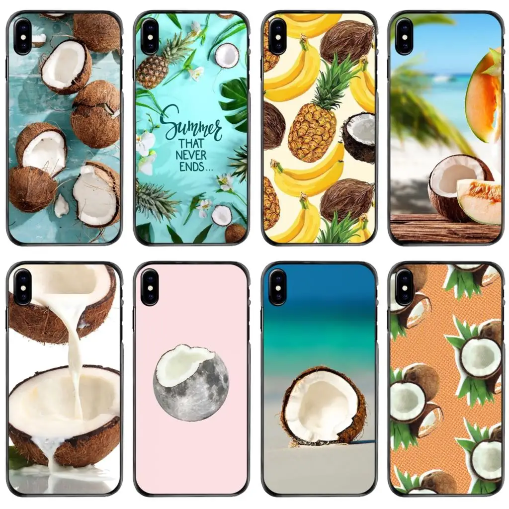 

Fruit Coconut In Blue Sky Summer For Apple iPhone 11 12 13 14 Pro MAX Mini 5 5S SE 6 6S 7 8 Plus 10 X XR XS Hard Phone Skin Case