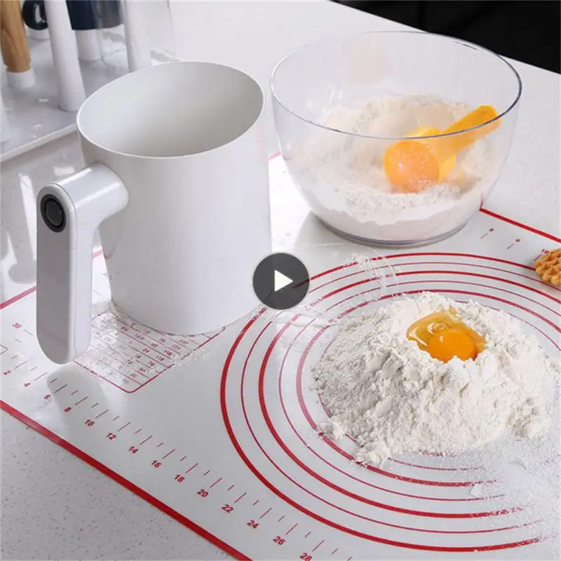 

Handheld Electric Flour Sieve Icing Sugar Powder 1L Stainless Steel Flour Screen Cup Shaped Sifter Kitchen Pastry Cake Tool