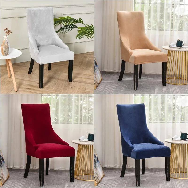 

Super Soft Velvet Chair Cover High Back Armchair Covers Solid Accent Dining Chair Slipcover Office Hotel Home House De Chaise