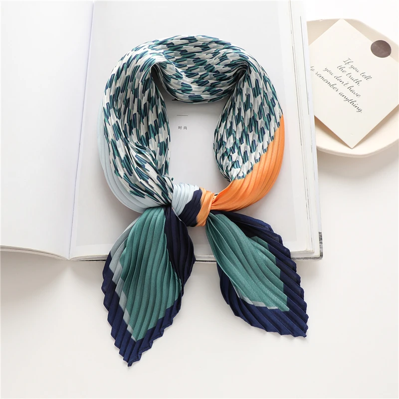 

Дизайнерский шелковый шарф, Женская повязка на голову с принтом, женский платок для волос, атласная шаль на запястье, хиджаб, эшарп, бандана