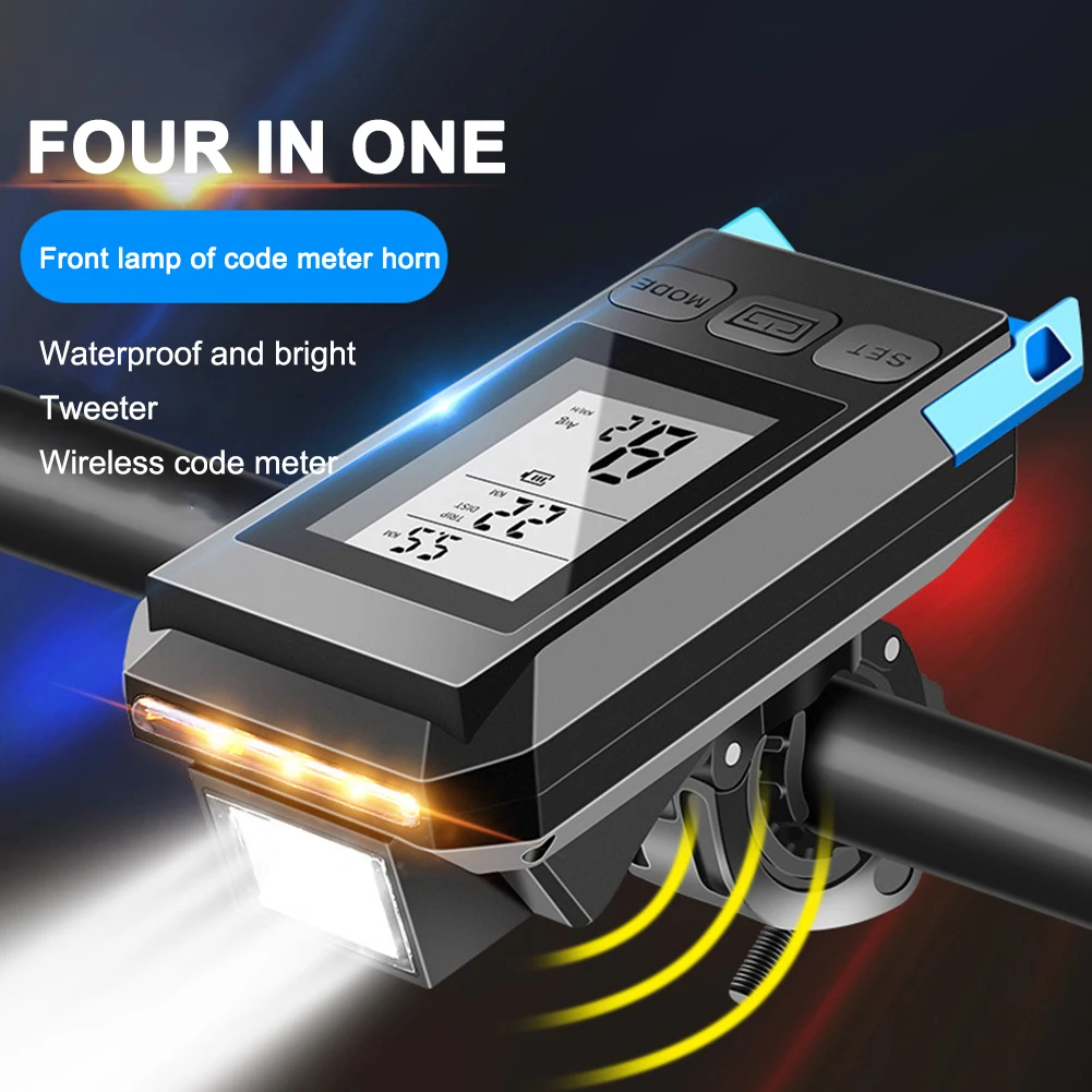 

4 в 1 велосипедный Спидометр передсветильник рь s 450 люмен светильник ные передние фары свет s Ночная велосипедсветильник вспышка s USB Перезар...