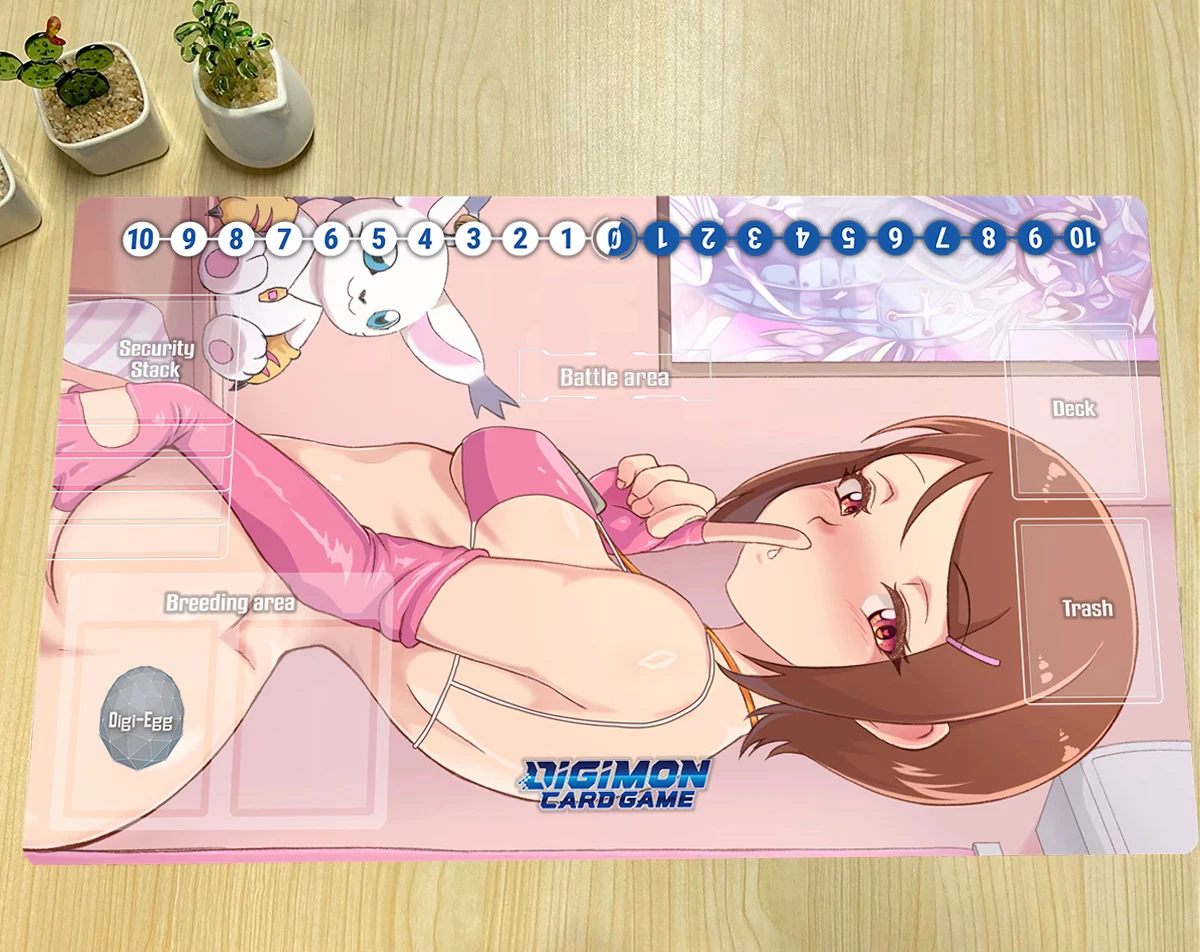 

Digimon Playmat Tailmon Yagami DTCG CCG Board Game Trading Card Game Mat Anime Mouse Pad Custom Rubber Desk Mat Free Bag 60x35cm