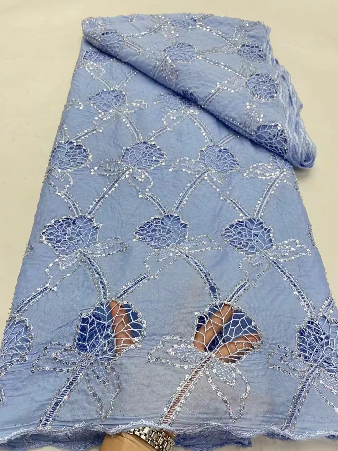 Лидер продаж африканская водорастворимая кружевная ткань 2025 высококачественная