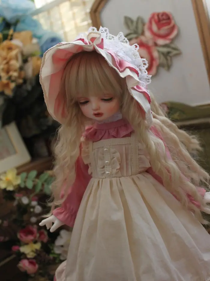 

1/6 1/4 1/3 BJD платье + заколки для волос кукла ретро платье милая розовая для 1/3 1/4 1/6 BJD SD DD 1/6 Blyth аксессуары для кукол