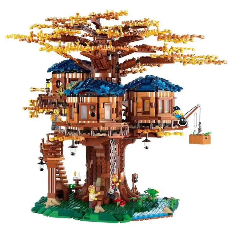 

1013pcs Tree House Leaves Model Building Blocks Bricks with Figures Kids Educational DIY Toys Birthday Gift
