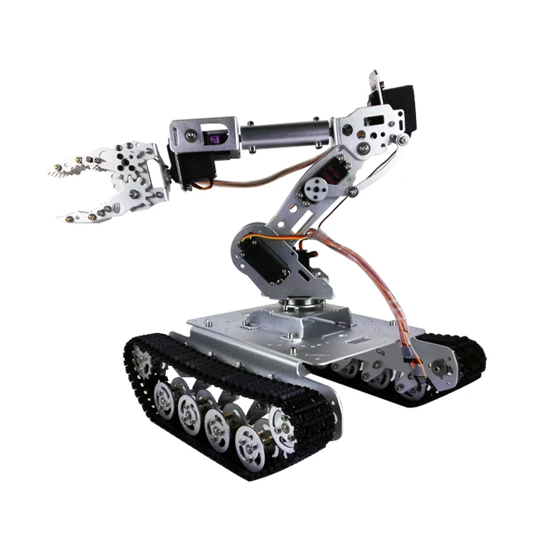 

TS100 12V Motor 7-DOF Robot Arm Smart RC Robot Kit Shock Absorber RC Tank Car with WiFi