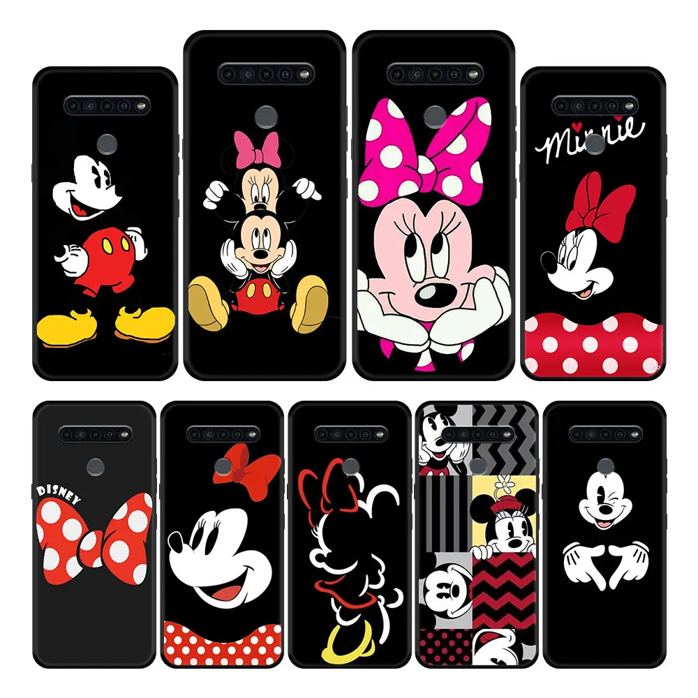 

Black Mobilephone For LG G7 K50s K40 K40s K41s K61 G6 K51s K50 K52 K92 5G K71 G8 Celular Case Disney Cute Minnie Mickey Mouse