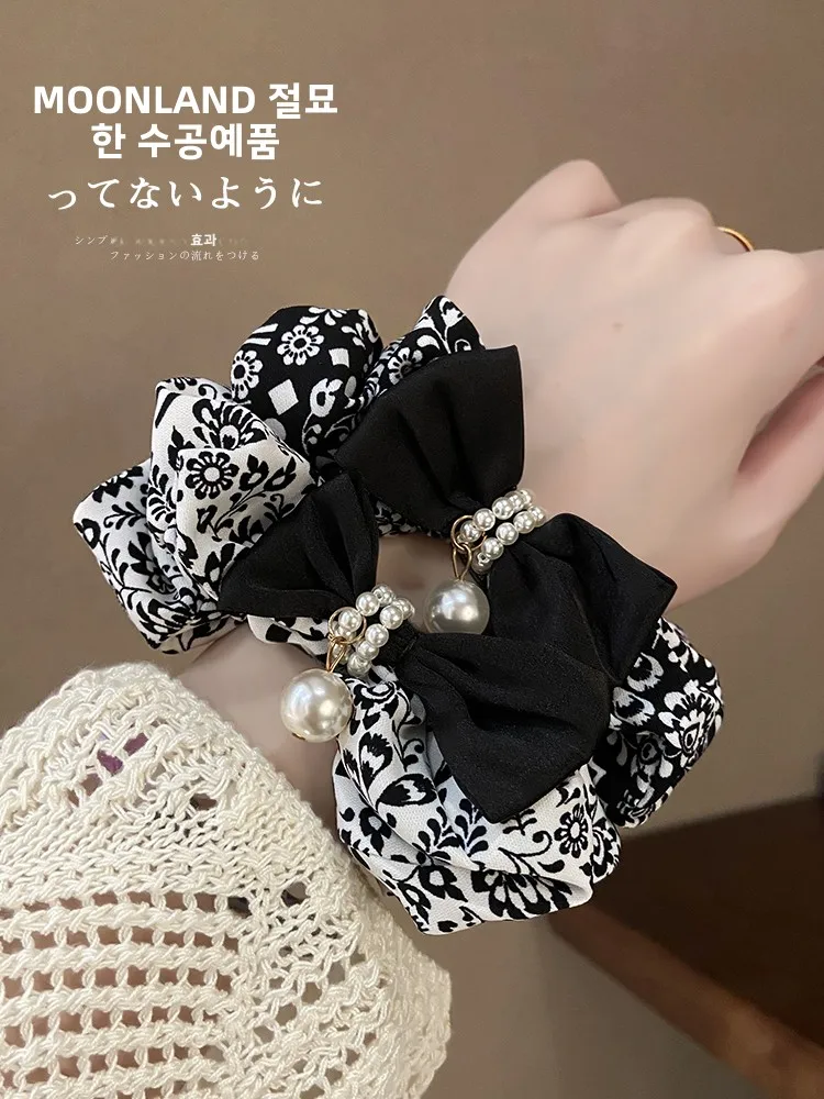 Больше чем бант элегантная жемчужная повязка для волос с толстой кишкой женская