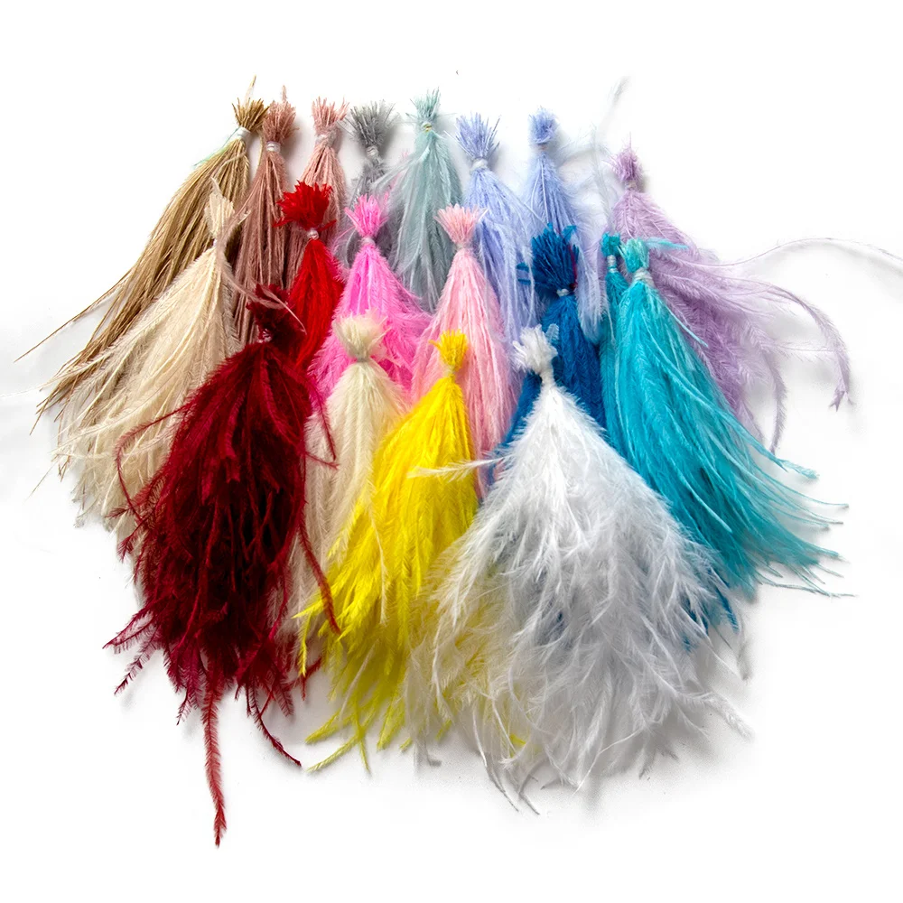 

100 шт./компл. пушистые страусиные перья 10-18 см окрашенные красочные натуральные перья для одежды платье швейные ремесла украшение ювелирных ...