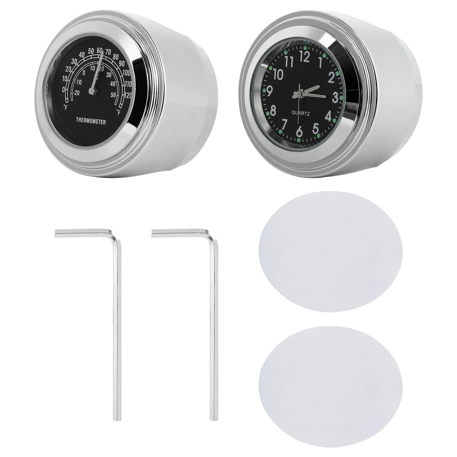 

WINOMO 2pcs 22-25mm Motorcycle Handlebar Dial Clock and Compatiable for (Black)