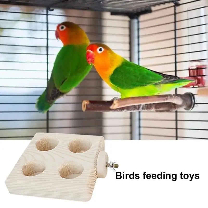 Деревянная игрушка-кормушка для пищи птиц кормушка попугаев игрушка-головоломка