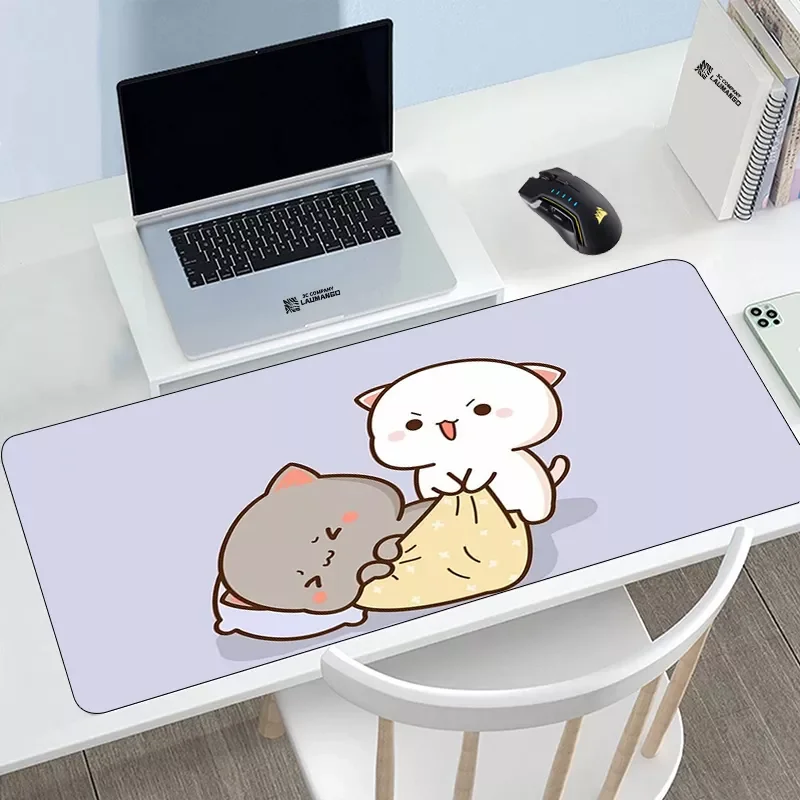 

Peach Mochi Cat Mouse Pad Large Gamer PC Gaming Accessories Computer Carpet Varmilo Keyboard Desk Mat HyperX CS GO LOL Mousepad