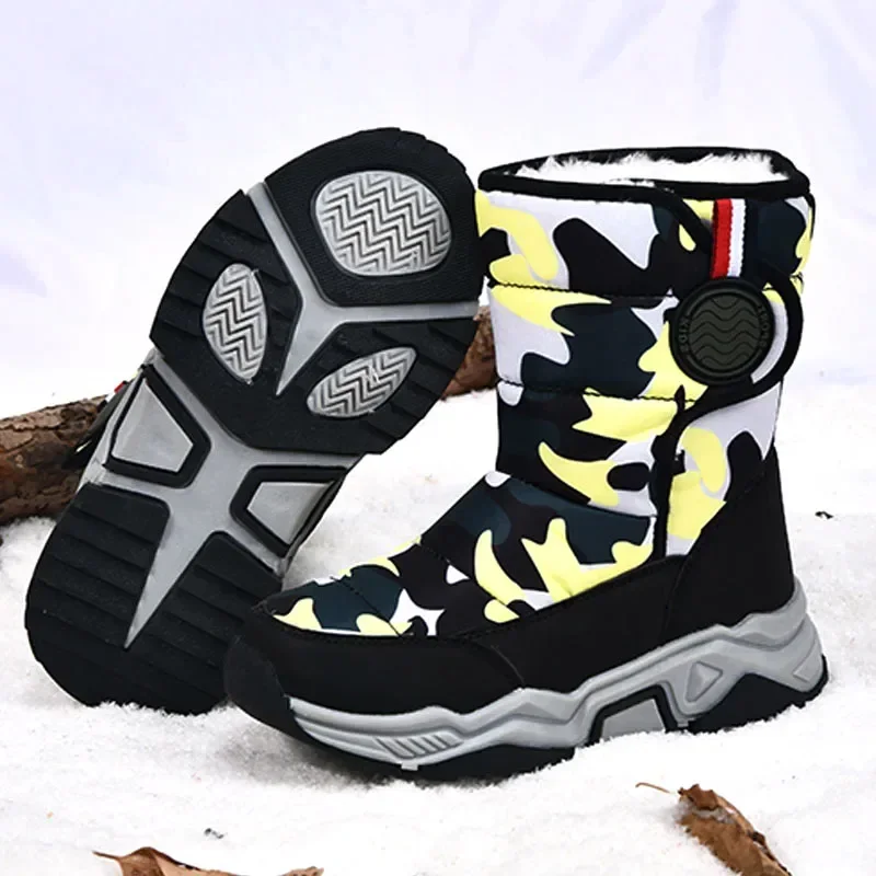 Зимние детские зимние сапоги для девочек и мальчиков 4-10 лет малышей теплая