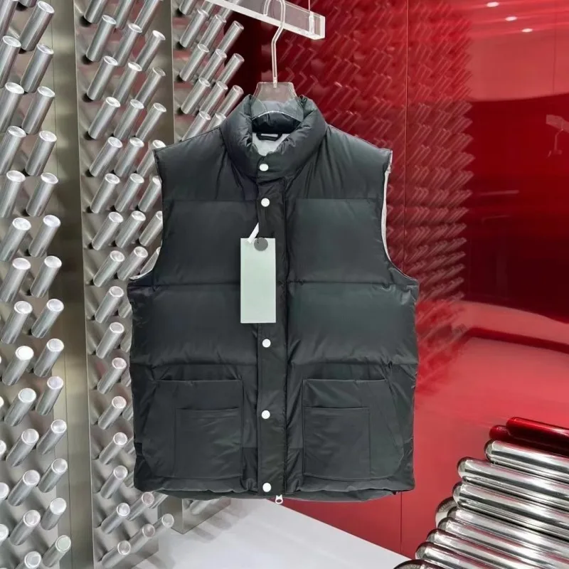 Зимняя мужская и женская безрукавка с воротником-стойкой пуховое теплое пальто