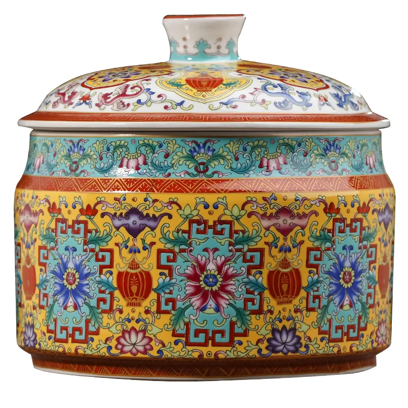 

Старинный эмалированный чайник Jingdezhen, керамический горшок для домашнего черного чая, зеленого чая, большой горшок с крышкой