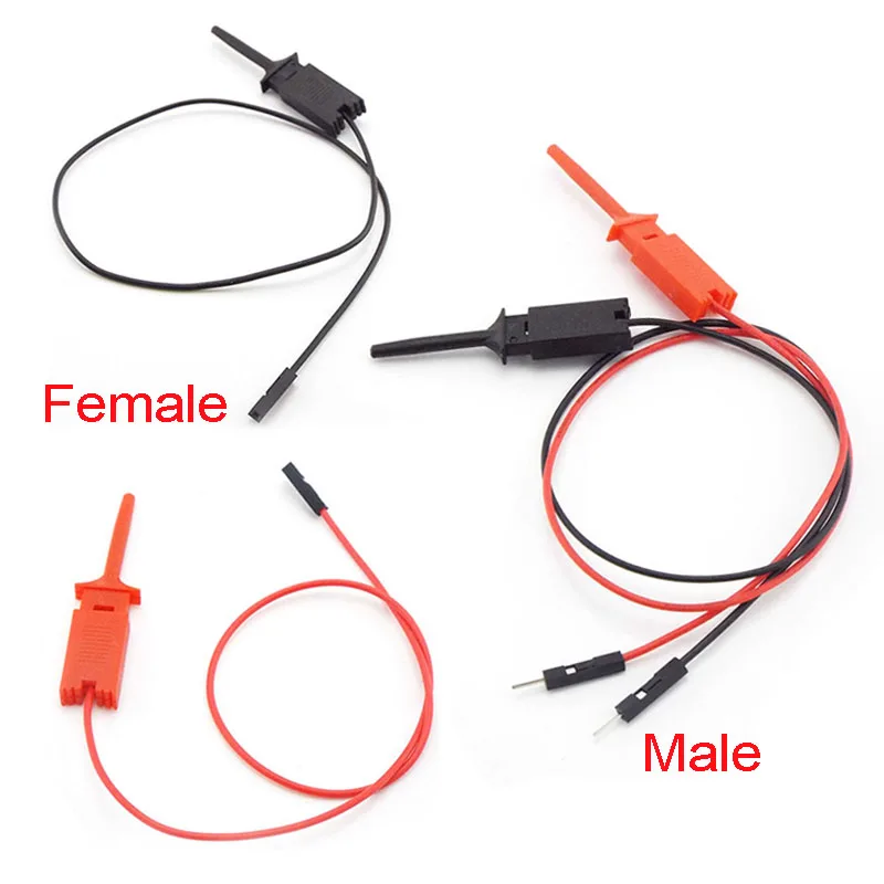 

Test Hook Clip Male Female Cable Line Connector Testing Equipemnt Hook Type for Probes Logic Analyzers Instrumentation