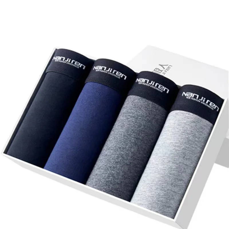 4pcs/Lot Men's Underwear Comfortable Cotton Boxer Shorts Plus Size 7xl 125kg Men's Panties Men Breathable Underpants
