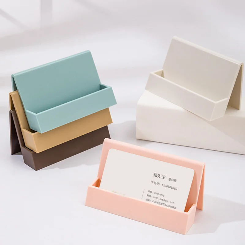 

Solid Creative Card Stand Name Card Card Card Display Box Simple Business Storage Holder Rack Storage Card Convenient Color