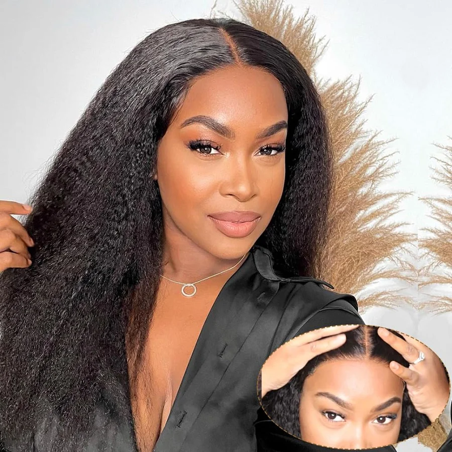 

Kinky Straight Human Hair Wigs For Women Glueless Wig Human Hair Ready To Wear Human Hair Lace Frontal Wig Brazilian Wigs Sale