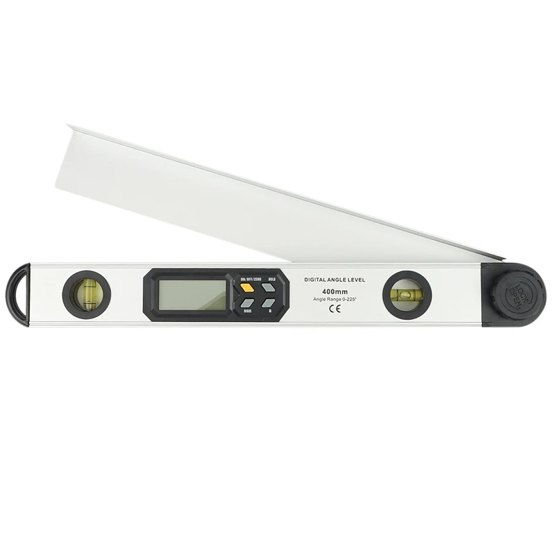 

0-225° Digital Angle Finder LCD Protractor Angle Gauges IP54 400Mm/16 Inch Vertical Horizontal Dual Spirit Level