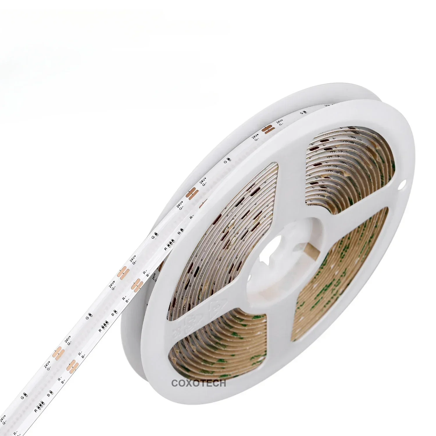 Фото 2025 Новая светодиодная лента COXO cob rgb 15 Вт, высокое качество, 3M 9495LE, цветная смарт-лента 5 м, 12 В, 24 В, rgbw, светодиодная лента cob, RGB №2