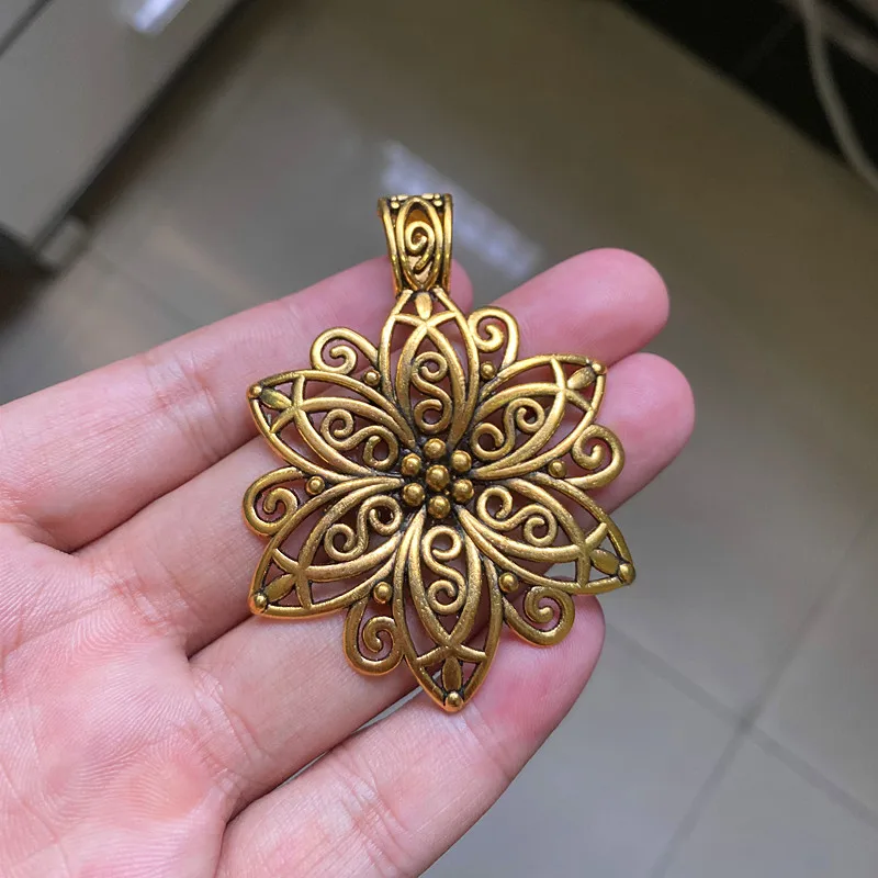 Очаровательные Модные Цветочные Подвески для женщин, ожерелье, эстетические аксессуары, принадлежности для изготовления ювелирных изделий, 2 шт., 65x46 мм