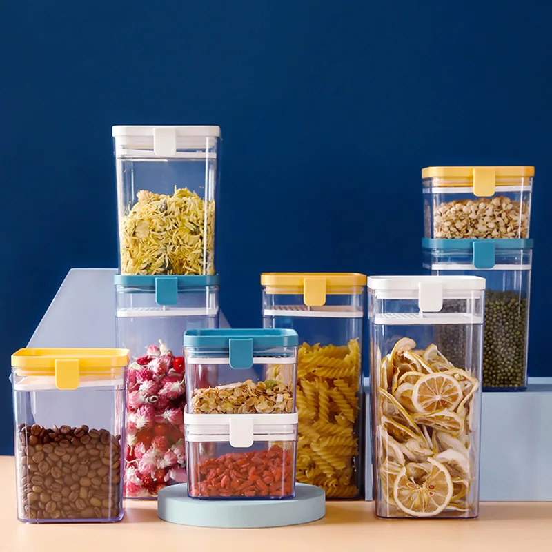 

Plastic Airtight Food Container Sealing Storage Canister with Lid Cereal Airtight Food Container Kitchen Supply