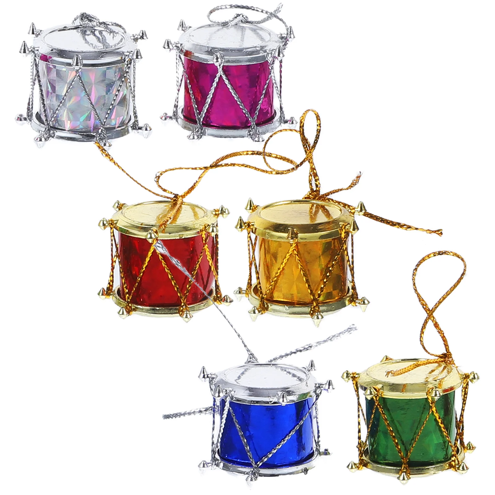 

12pcs 2cm Colorful Glitter Mini Drum Christmas Tree Ornaments Hanging Decoration Pendant Christmas Holiday Wedding Party Decor