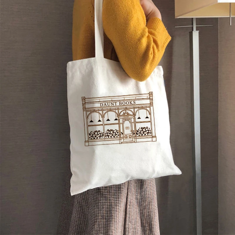 

Shopping Bags Women Canvas Shoulder Bag Shopper London Daunt Books Daily Students Book Bag Cotton Cloth Handbags Tote For Girls