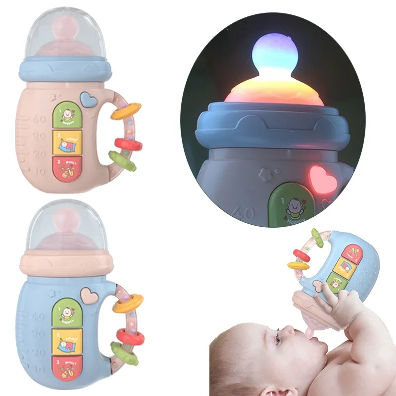 

Baby Musical Feeding Bottle Pacifier Newborn Soft Teether Rattles Educational Toy Mobile Rattles Toys 0-12M Soothing Vocal Music