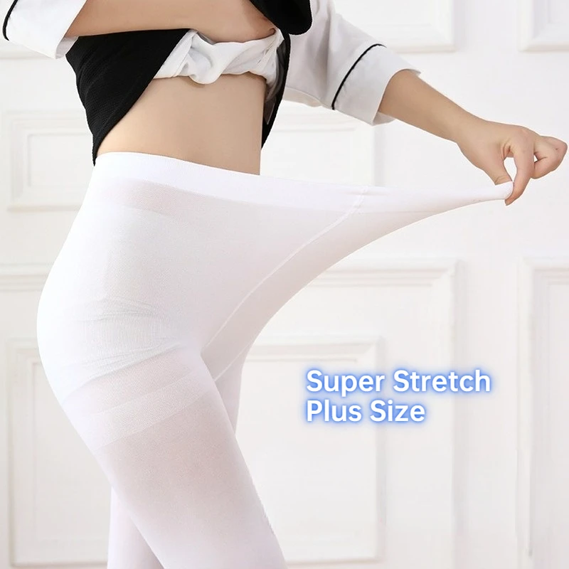 

Plus Size Velvet Tights High Stretch Stockings Nylons Solid Color Pantyhose 120D Female Pantys Medias 90KG Stokings Women