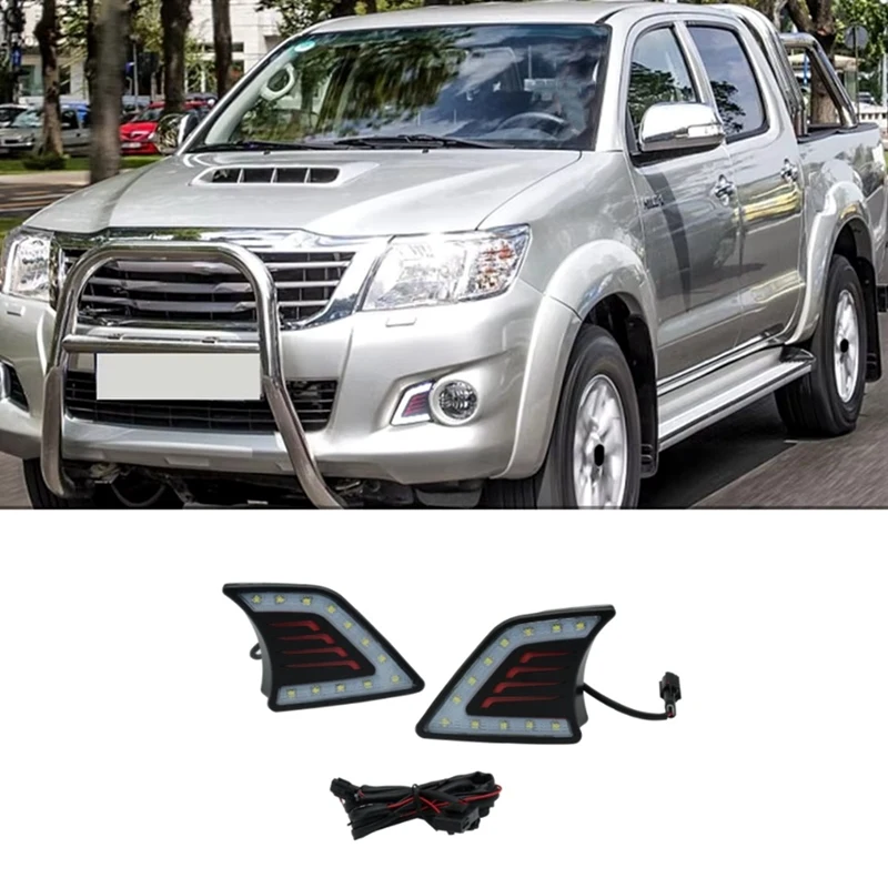 Для Toyota Hilux Vigo 2012 2013 2014 2015 светодиодные DRL дневные ходовые огни противотуманные