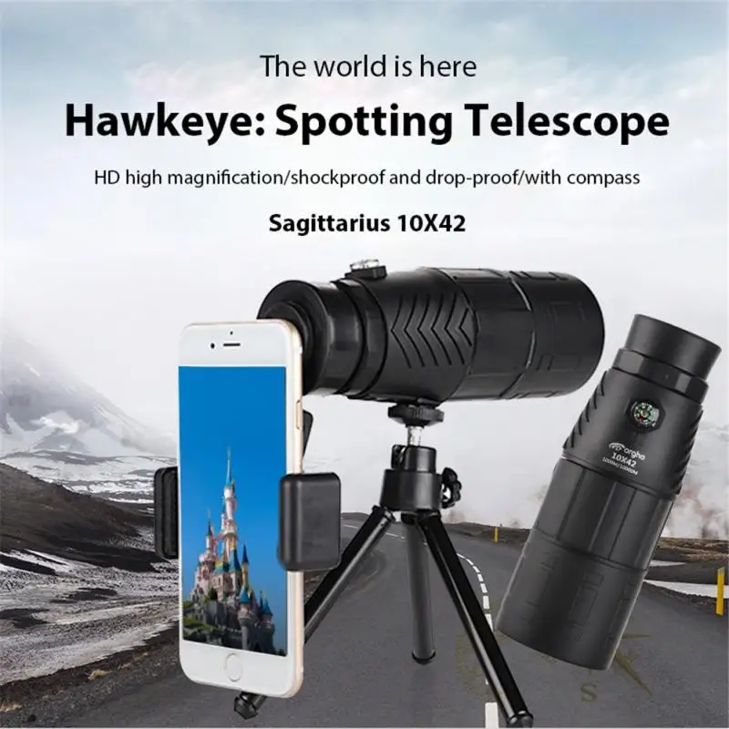 

Sagittarius High-definition 10X42 Monocular Telescope With Tripod Binocular Telescope Night Vision Outdoor Hunting Camping
