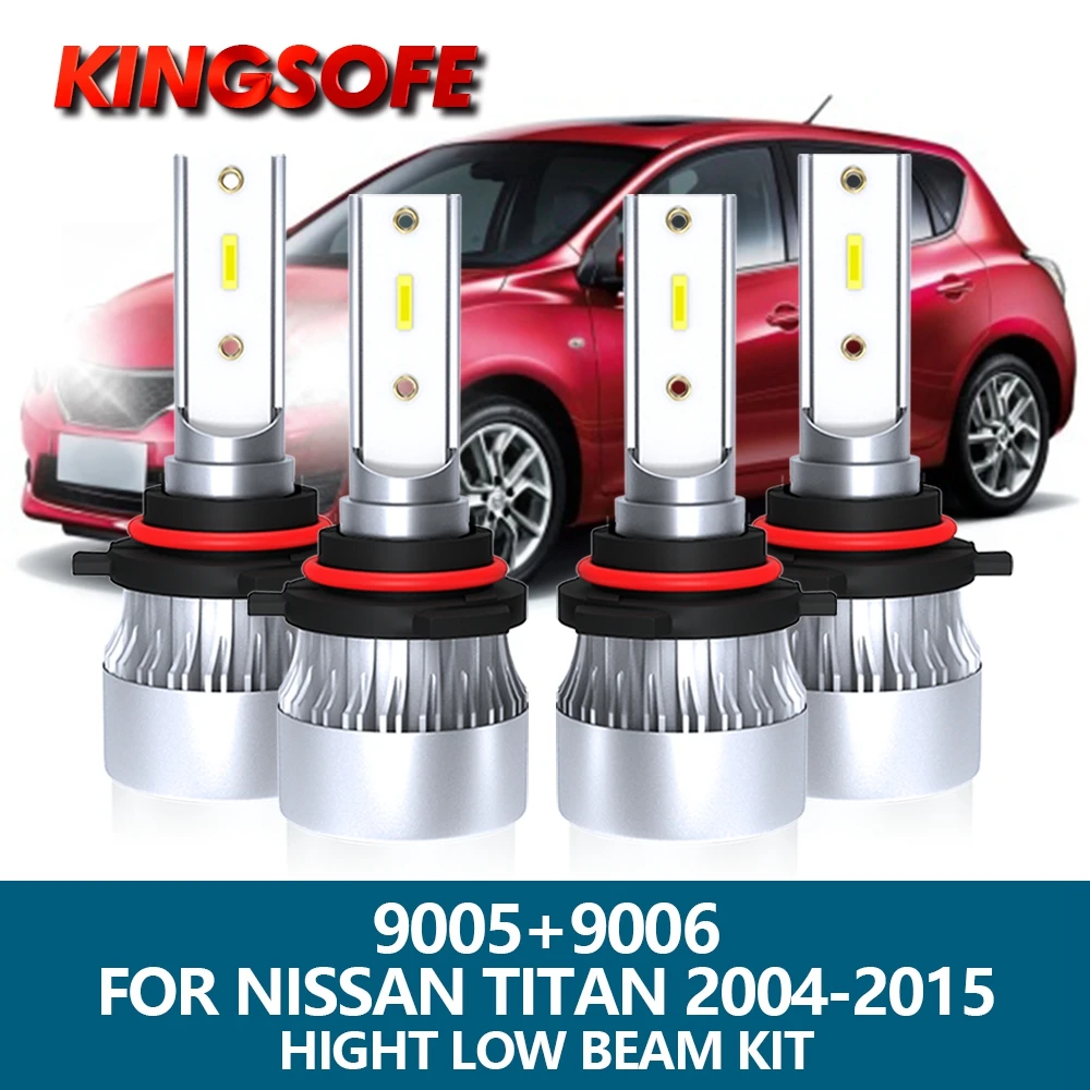 

Ниссан Титан 2004 год 2005 год 2006 год 2007 год 2008 год 2009 год 2010 - 2015 годы фары 4x LED 9005 HB3 9006 HB4 лампа с высоким / низким лучом