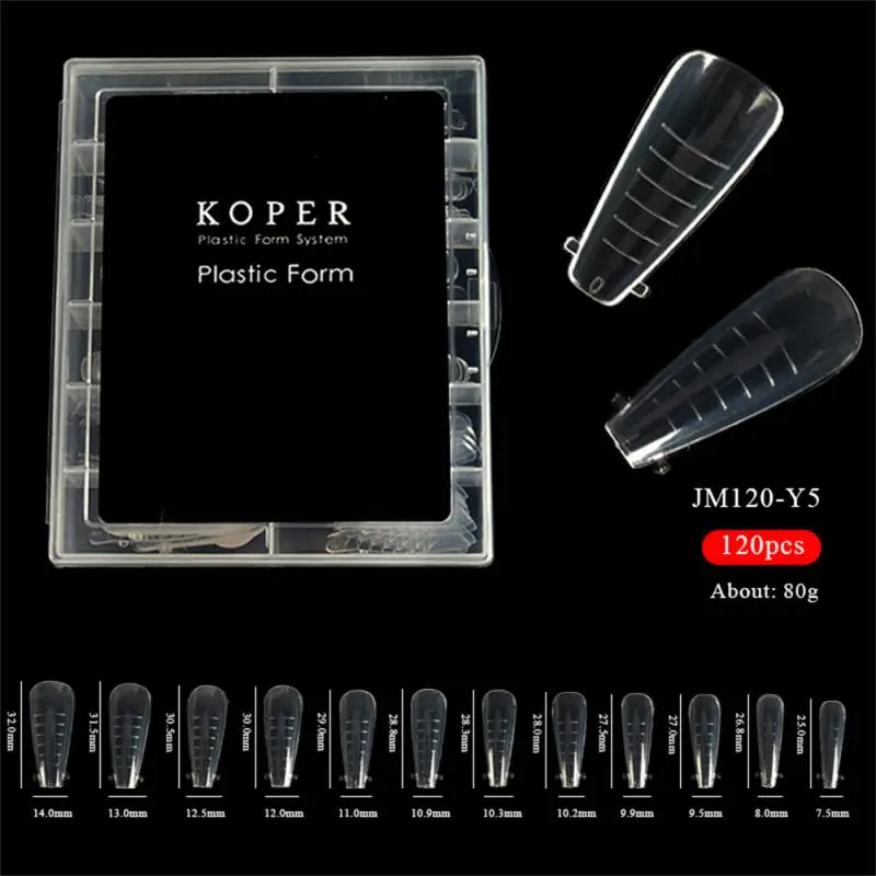 

120Pcs/box Dual Forms Tips Quick Building Gel Mold Nail System Full Cover Tips Nail Extension Forms For Manicuring Tools Set