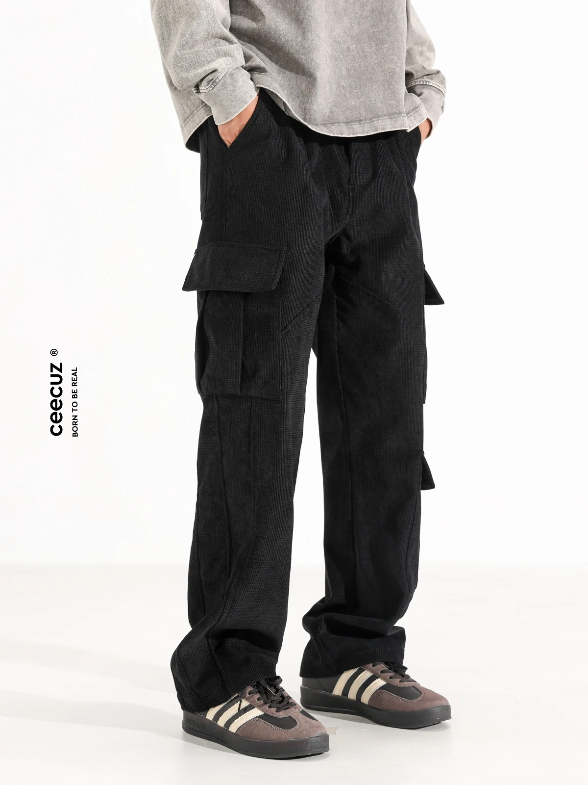 Ceecuz комбинезон с несколькими карманами и тяжелой текстурой мужские осенние