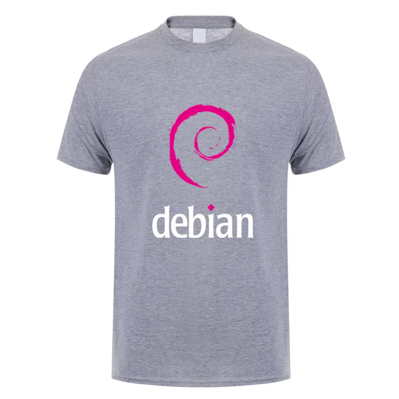 Футболки Debian Linux мужские повседневные хлопковые летние топы с коротким рукавом