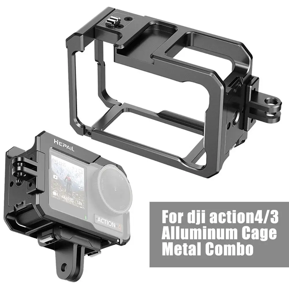 

Rabbit Cage For Dji Action 4/3 Aluminum Alloy Protective Metal Frame Camera Cage For Djl Osmo Action4/3 Expansion Acce E3l9